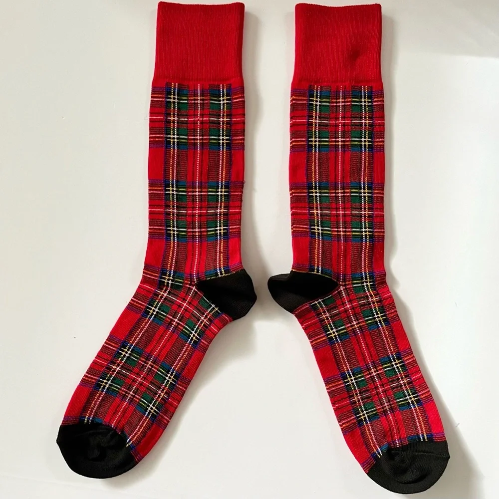 New Ralph Lauren Red plaid long socks